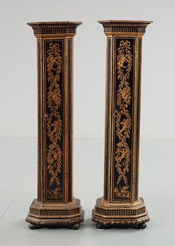 309. A pair of late 19th century pedestal cupboards.
