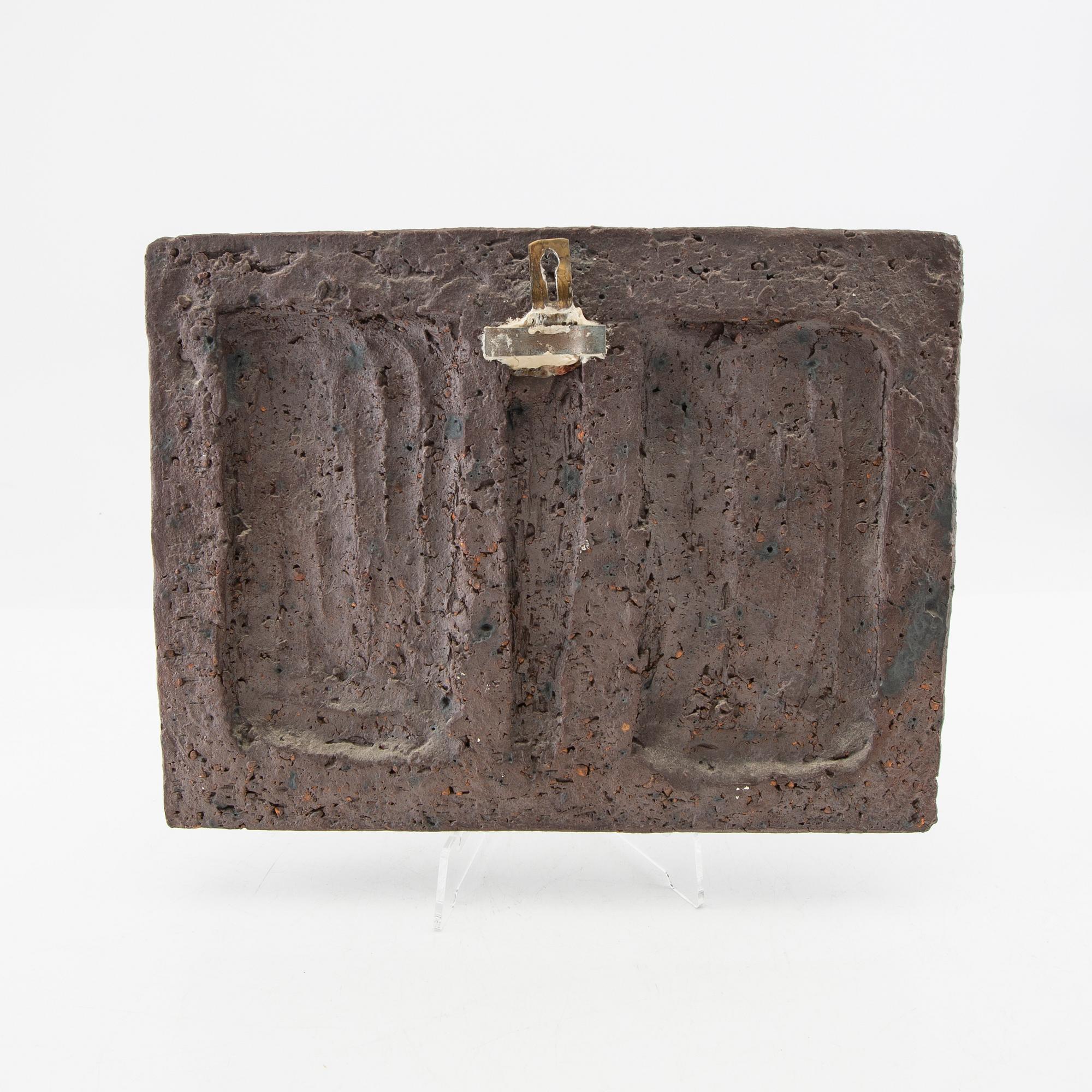 Rolf Palm, wall relief signed glazed stoneware.