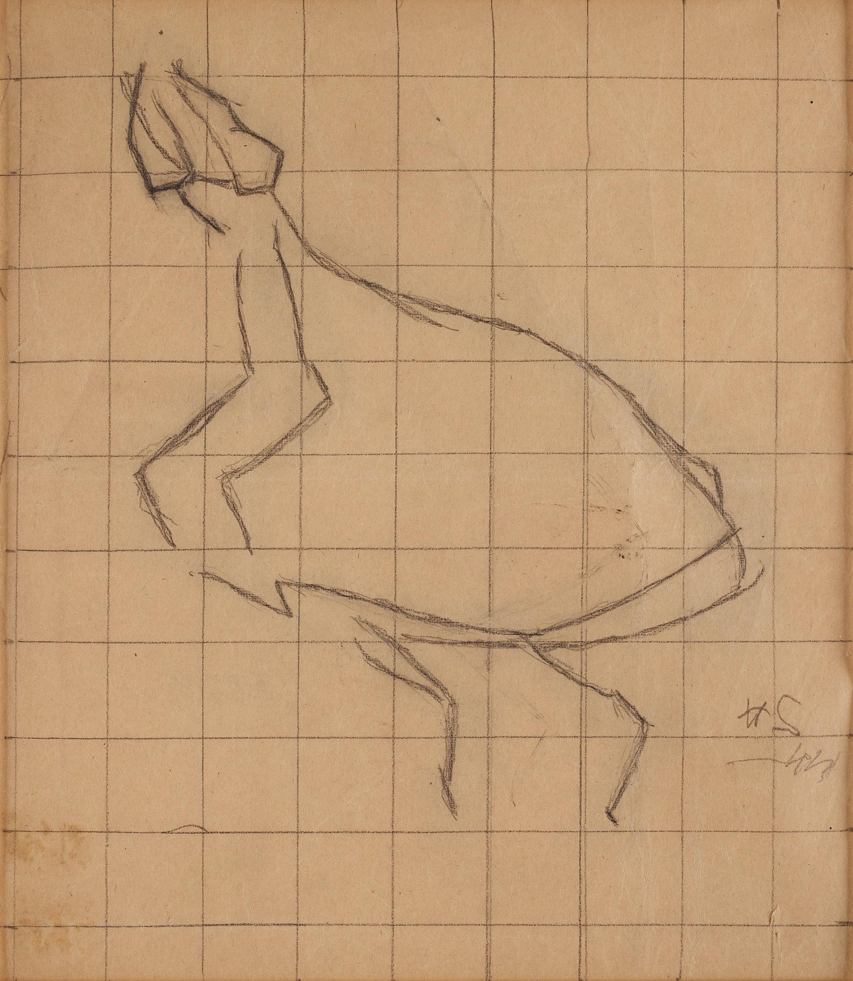 Helene Schjerfbeck, Study of a girl in a long skirt.