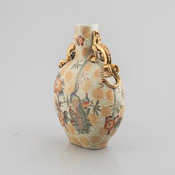 A Satsuma-ware porcelain vase/moon flask, Japan, 1960's/70's.