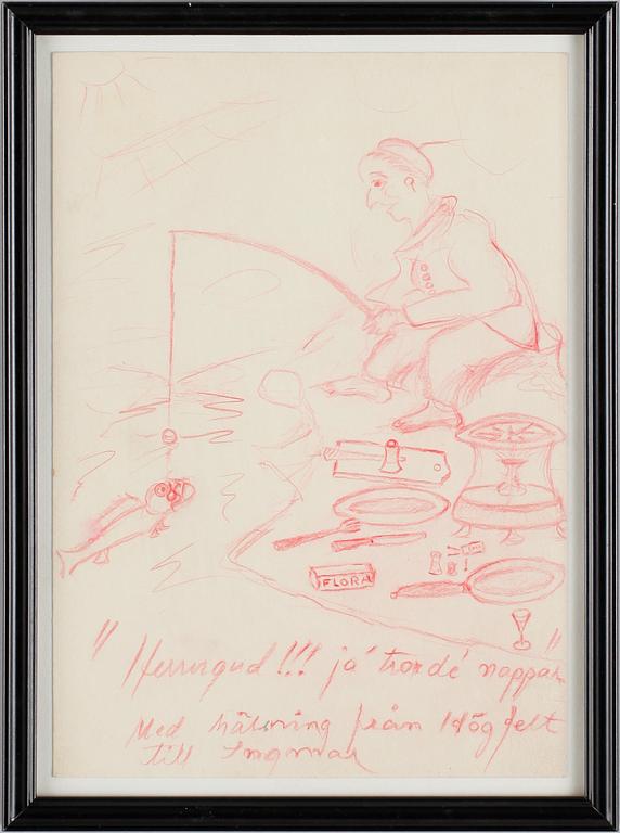 ROBERT HÖGFELDT, krita på papper, sign.