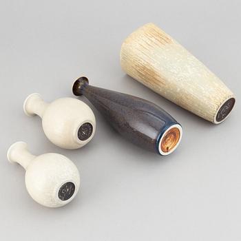 Gunnar Nylund, a set of four stoneware vases, Rörstrand, Sweden.