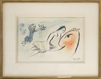 Marc Chagall, lithograph in collie with printed signature.