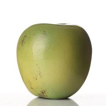 Hans Hedberg, a faience sculpture of a green apple, Biot, France.