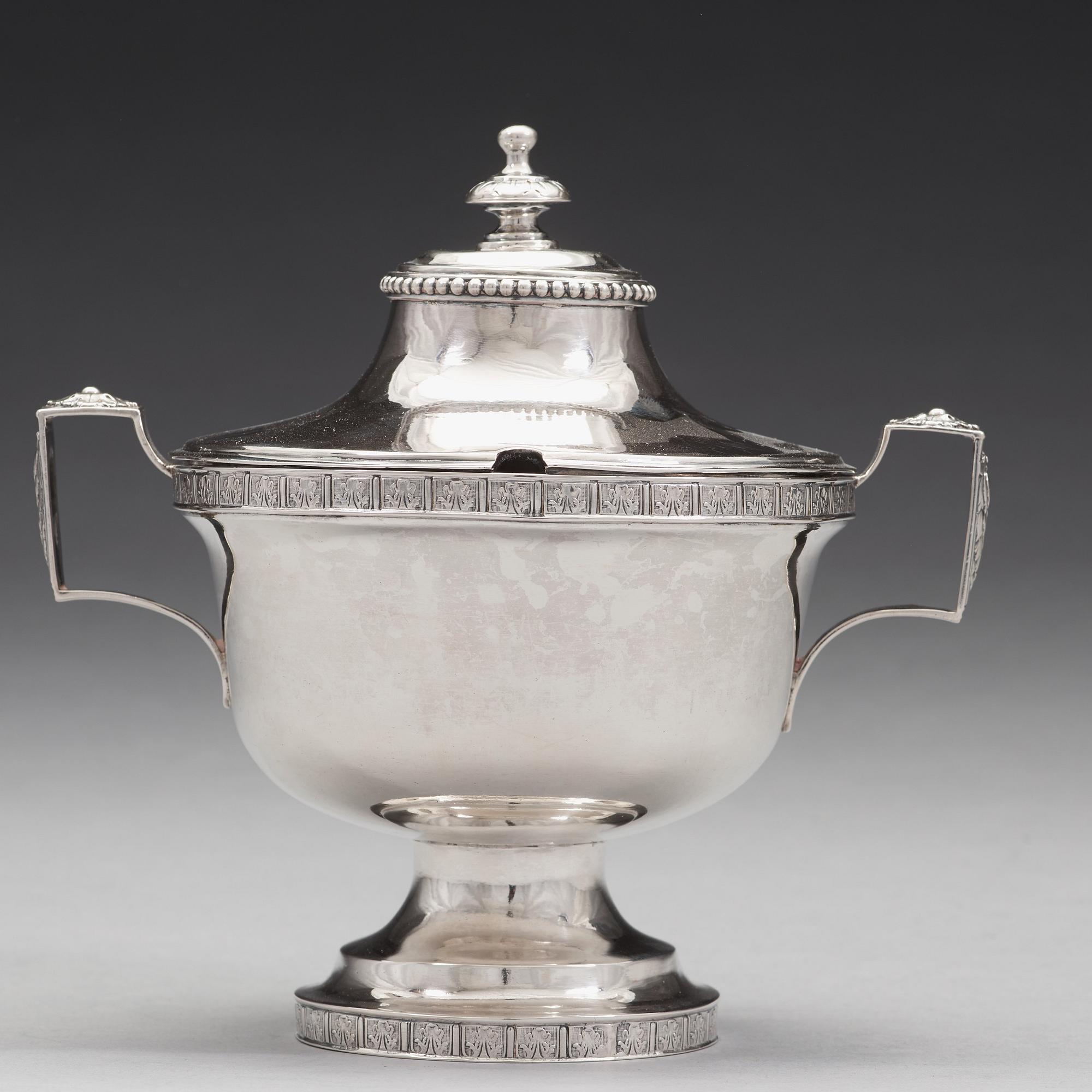 Melchior Faust, sockerskål, silver, Göteborg 1786, gustaviansk.