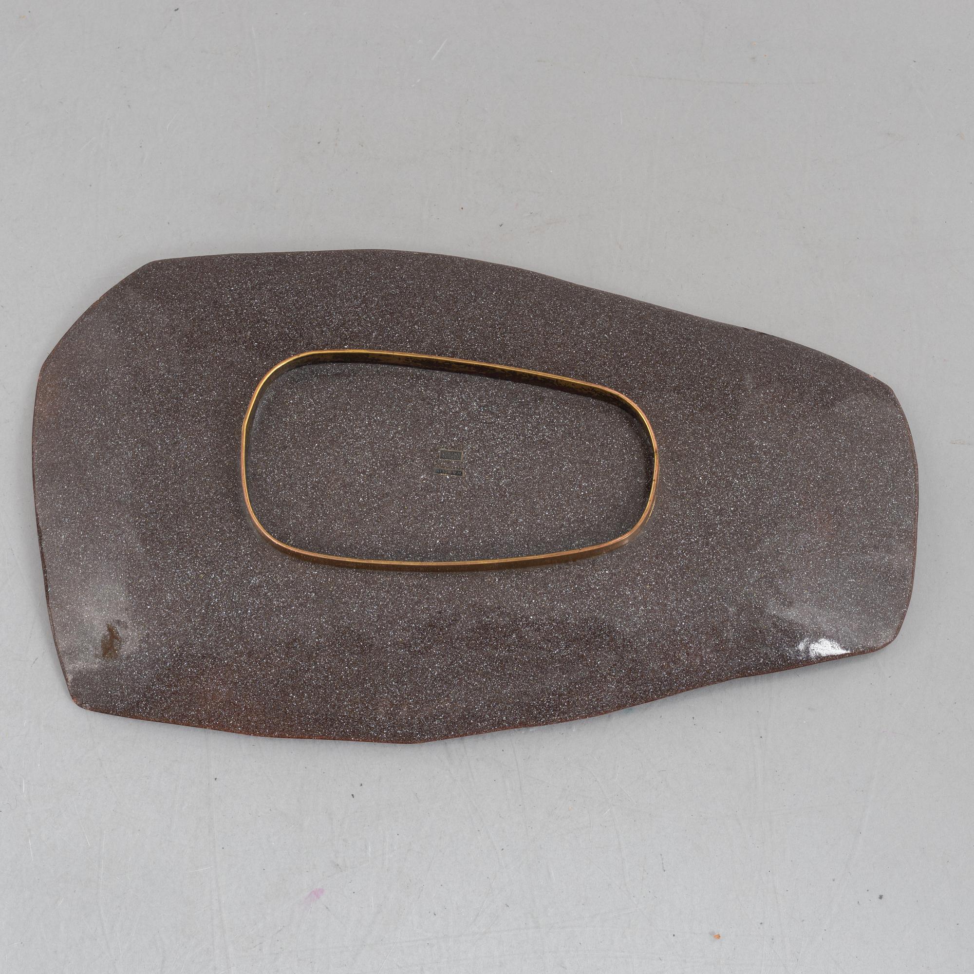 W.A.Bolin, unikt specialbeställt fat, emalj, 1960-tal.