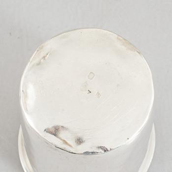 Four French silver beakers, Paris, 19th Century.