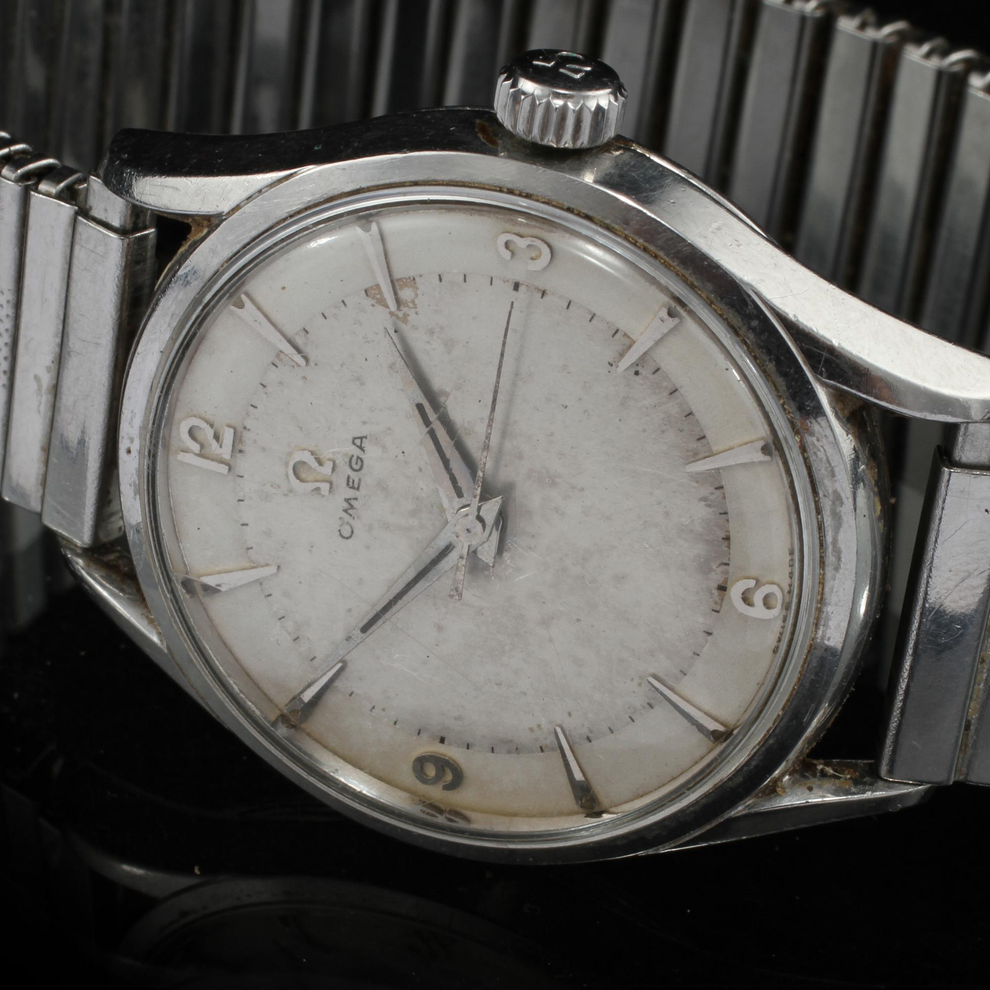 HERRARMBANDSUR, stål, Omega, 1950/1960-tal.