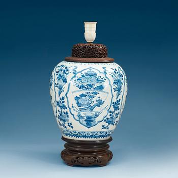 1704. A blue and white jar, Qing dynasty, Kangxi (1662-1722).