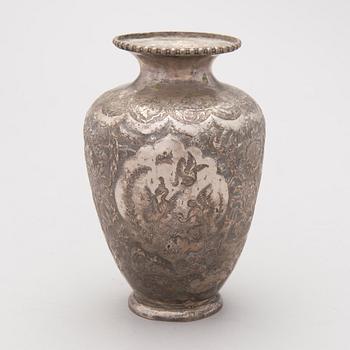A Persian silver vase, around mid-20th Century.