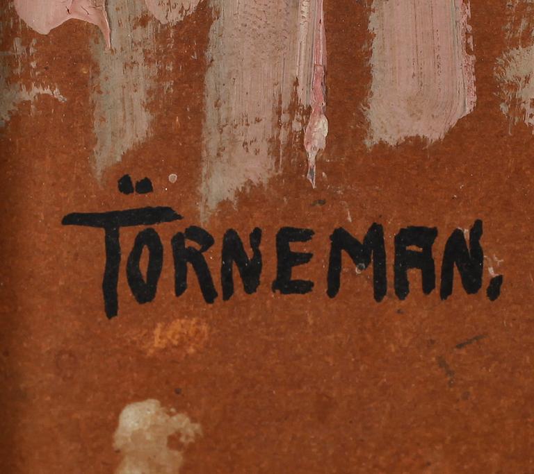 AXEL TÖRNEMAN, olja på pannå, signerad.