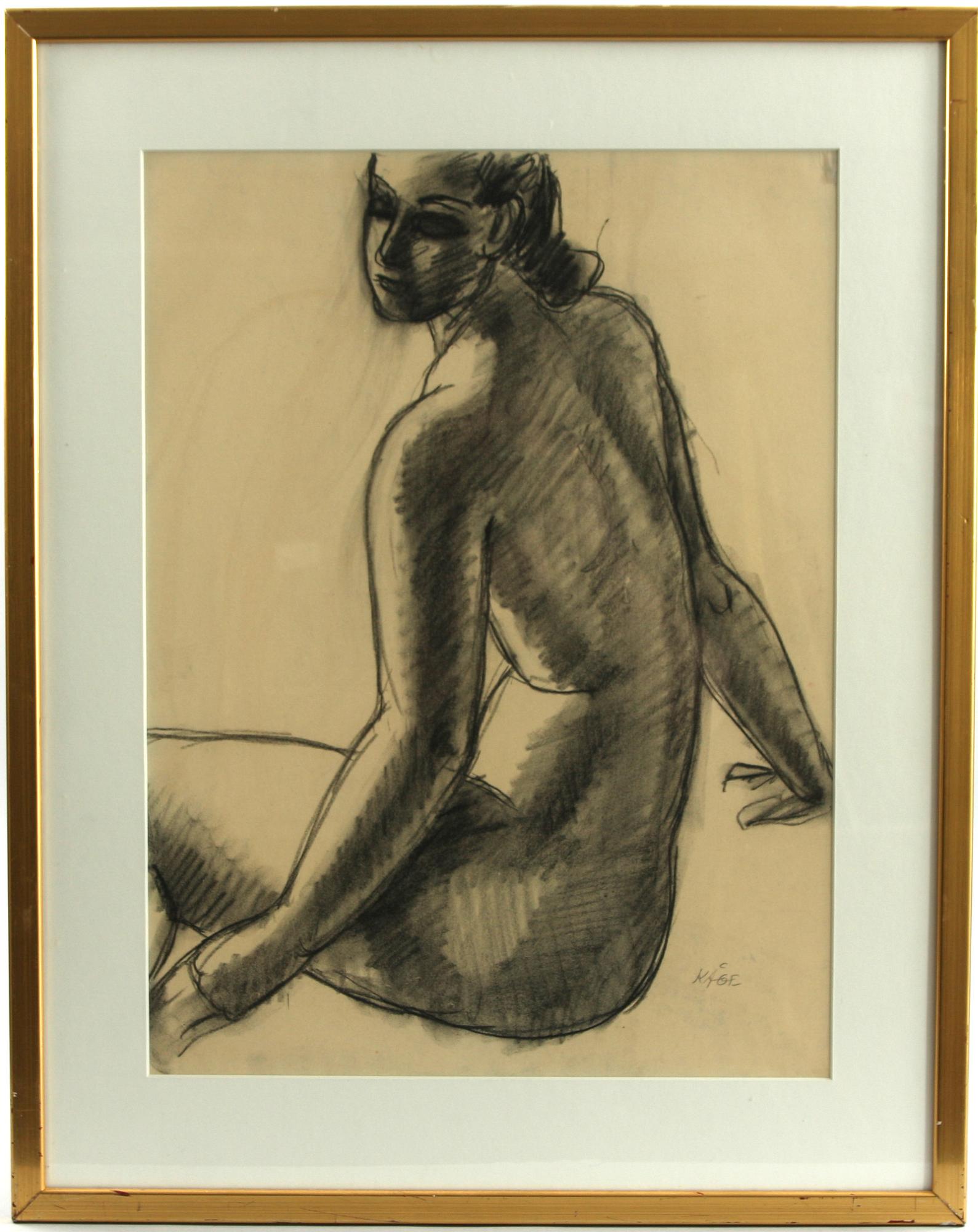 WILHELM KÅGE, blyerts, sign Kåge, 1930-tal.