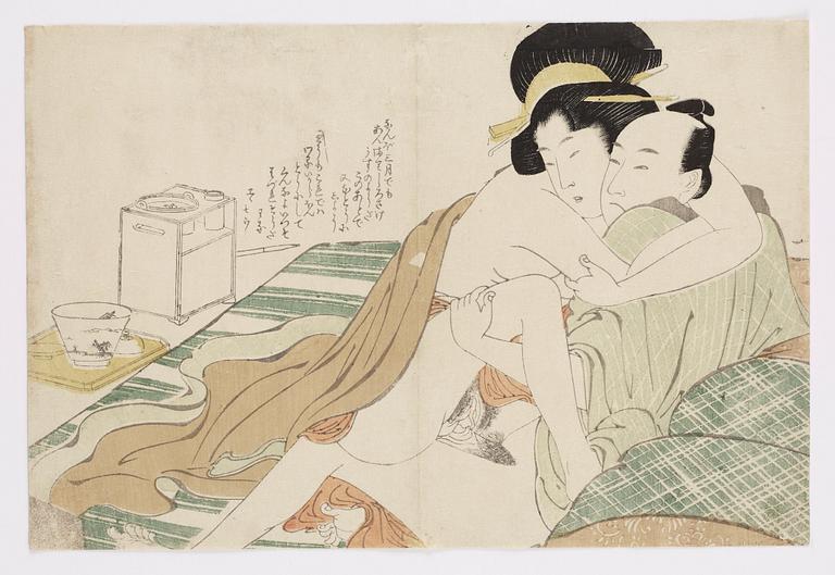 Utamaro, Three shunga woodblock prints by Utamaro (1753-1806).
