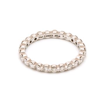Full eternity band, platinum, 25 brilliant-cut diamonds 0.98 ct F-G VS1-2, James Allen ref 235044.