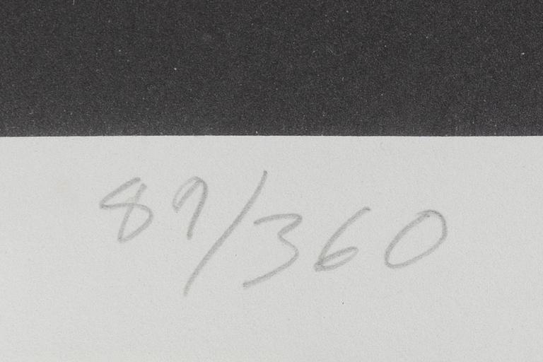 Yrjö Edelmann, färglitografi, 1996, signerad 89/360.