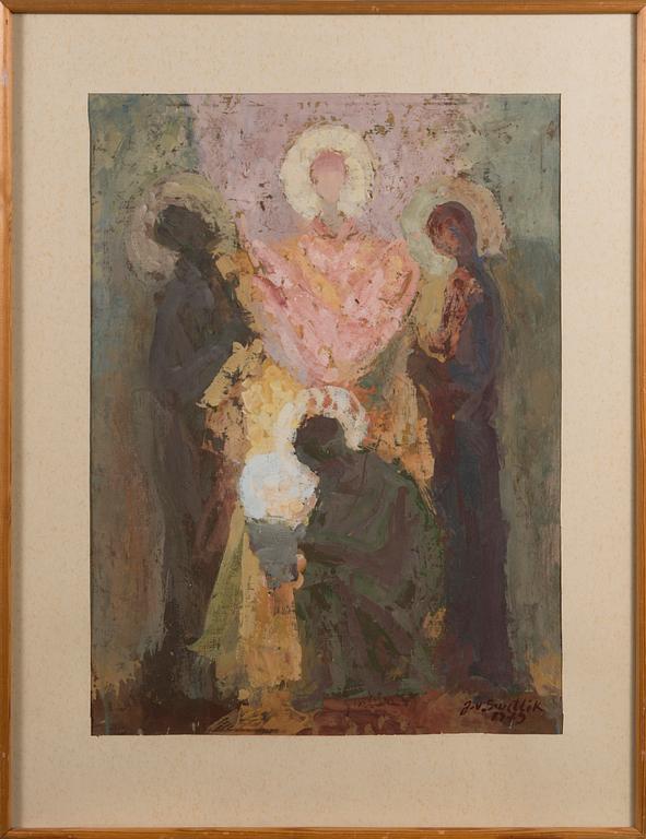 GEORGES VON SWETLIK, egg-oil tempera on paper, signed and dated -79.