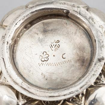 A Swedish Baroque silver brandy bowl, mark of J. Wallman, Varberg 1719.