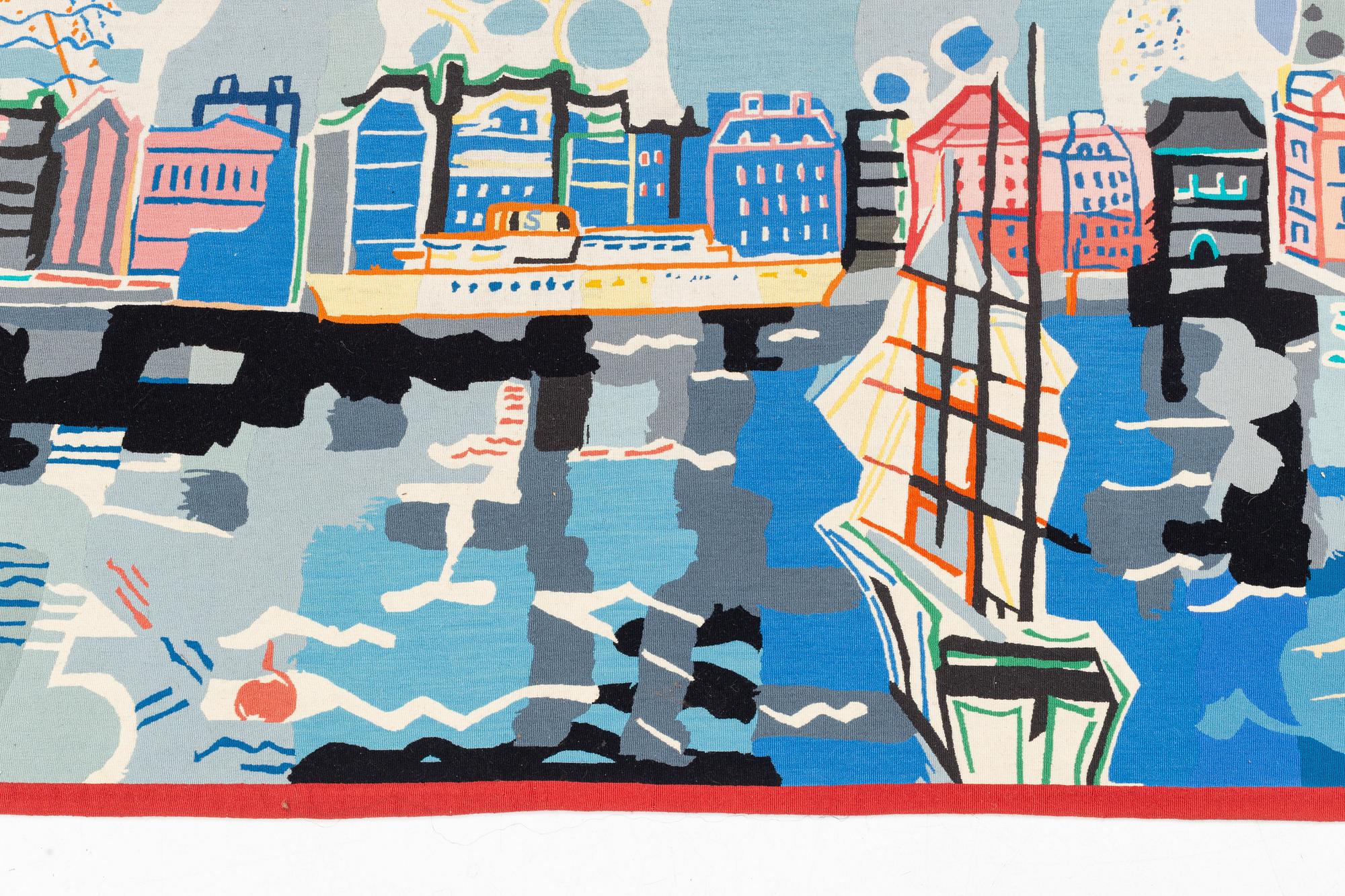Lars Gynning, vävd tapet, gobelängteknik, ca 690 x 103 cm, signerad GYNNING Portalegre, Portugal.