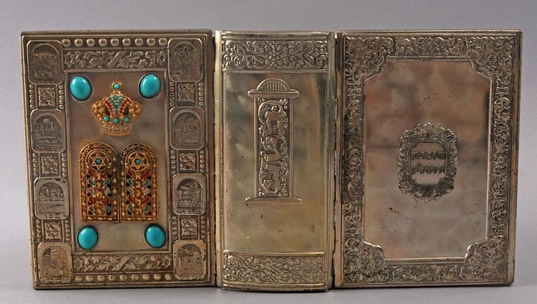 BOKPÄRM med gamla testamentet. Nysilver, Israel.