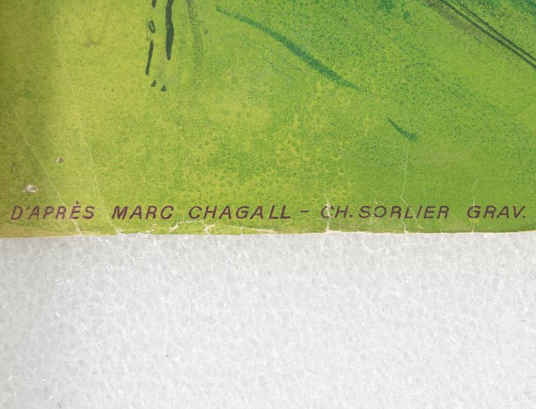 Marc Chagall, efter. "Paris, l'Opera, le plafond de Chagall, (détail) (Roméo et Juliette)", 1964.