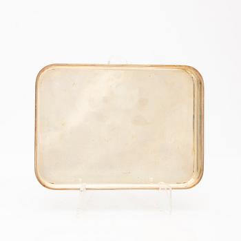 Cup and saucer set, 7 pieces, sterling silver, Einar Telander, Stockholm 1976-79.