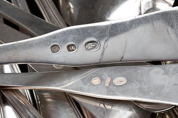 MATSKEDAR, 12+2 st. Silver, 1800-tal. Danmark. 720g.