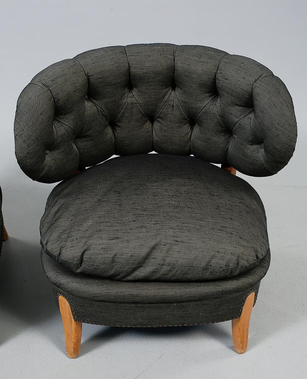 FÅTÖLJER, ett par, Otto Schulz, Jio Möbler, 1940/50-tal.