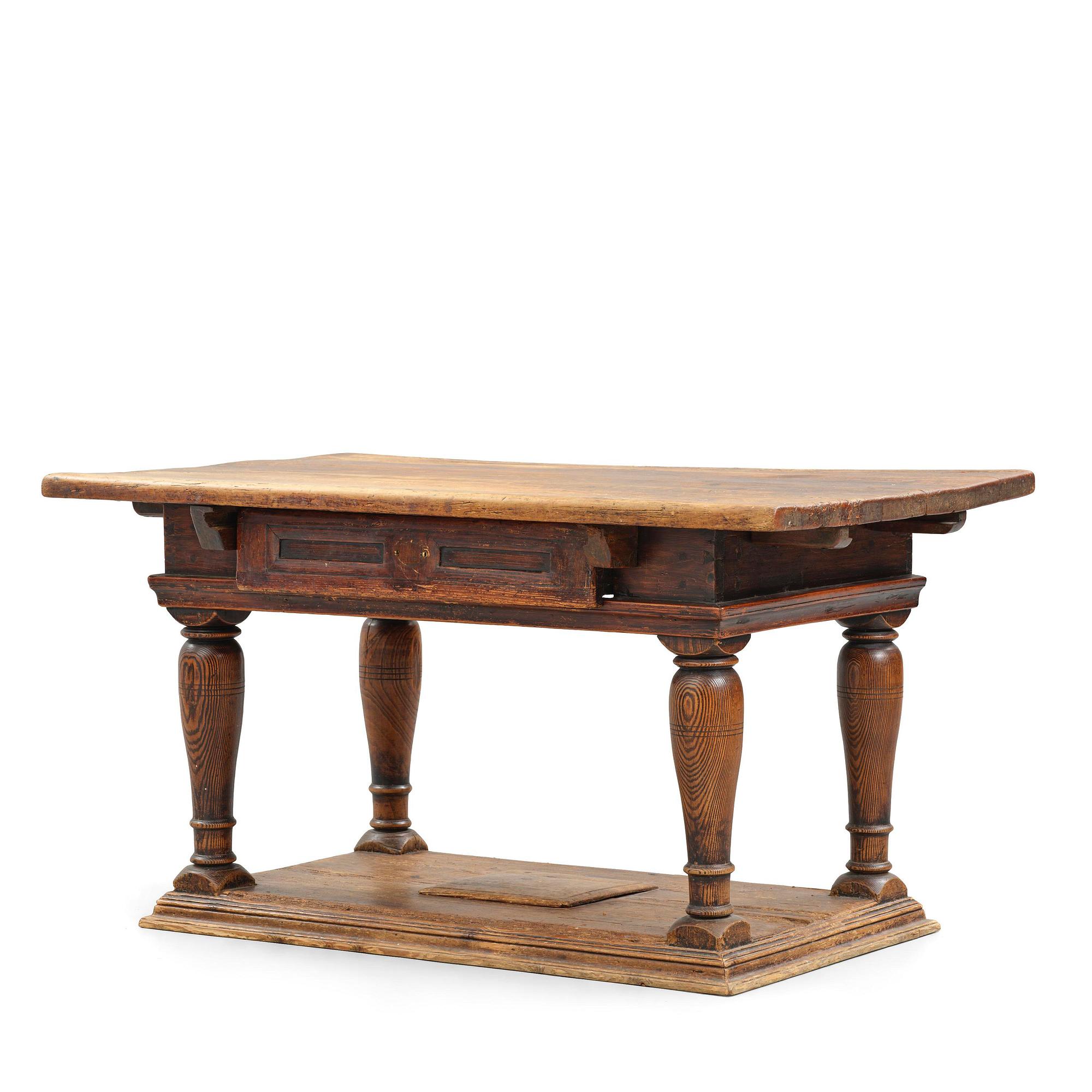 A Swedish baroque pine table, circa 1700.