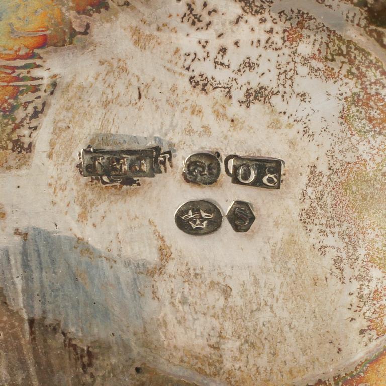 SOCKERRUSKA samt SALTKAR, silver, 1900-tal. Vikt 510 g.