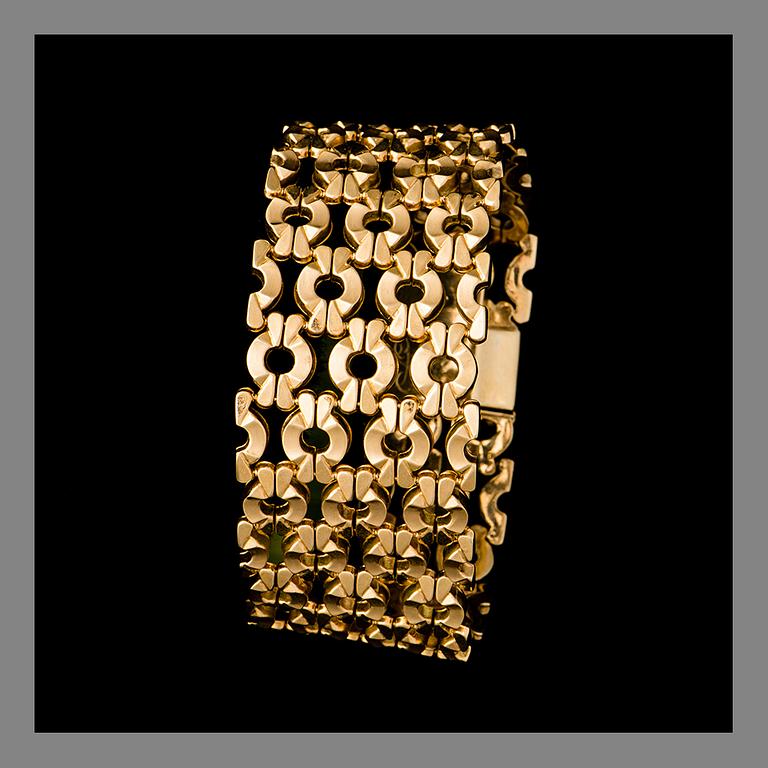 ARMBAND, 18K guld, Italien. Vikt 49,4 g.