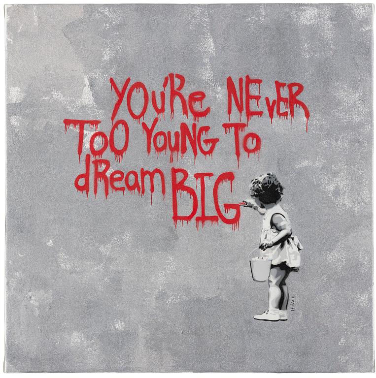 Hijack, "Never Too Young to Dream Big - Red Grey".