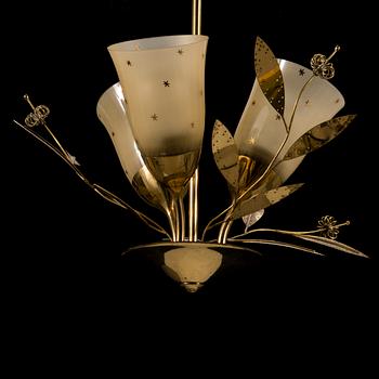 A mid-20th Century brass ceiling light, Itsu, Finland.