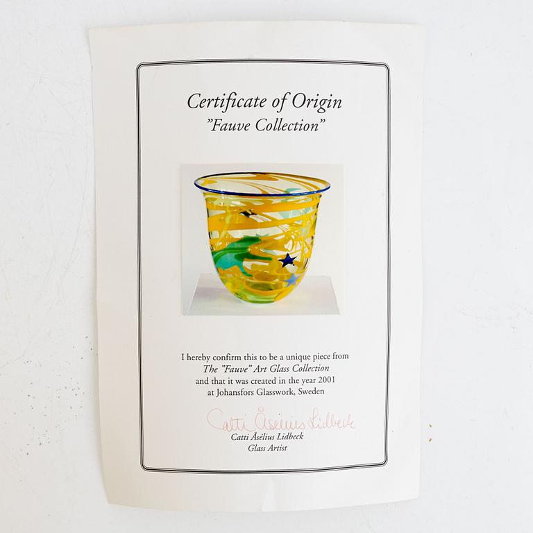 Catti Åsélius Lidbeck, vase, unique, "Fauve Collection", Johansfors, 2001.