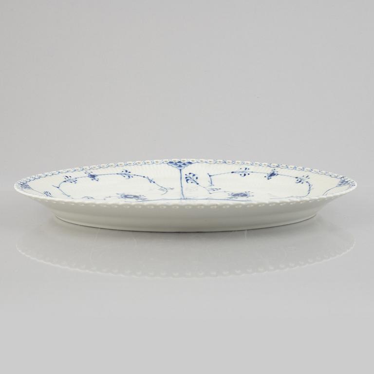 A large 'Blue Fluted Full Lace' porcelain serving dish, Royal Copenhagen, model 1149, 1966.