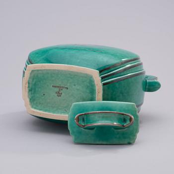 A Wilhelm Kåge 'Argenta' creamware jar with cover, Gustavsberg 1943.
