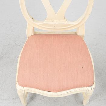 Three Gustavian chairs, late 18th Century.