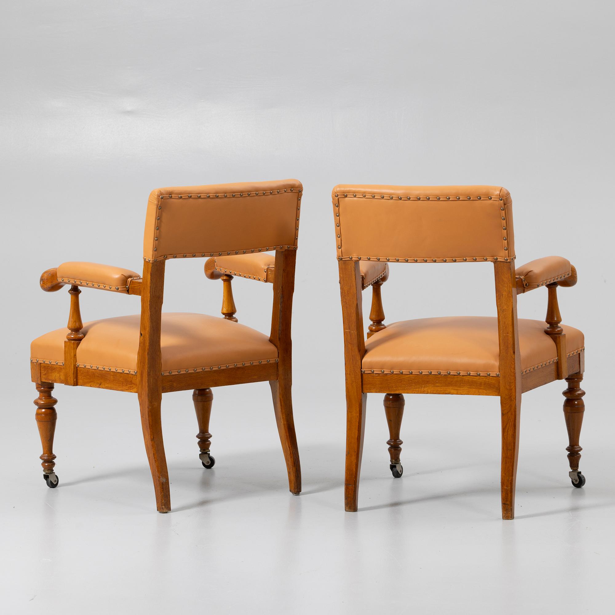 Armchairs, a pair, early 20th century.