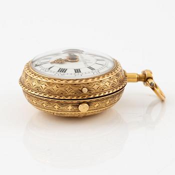 An 18k twin-case pocket watch by Jean-Robert Soret (master in Geneva, fl. ca. 1760-1791).