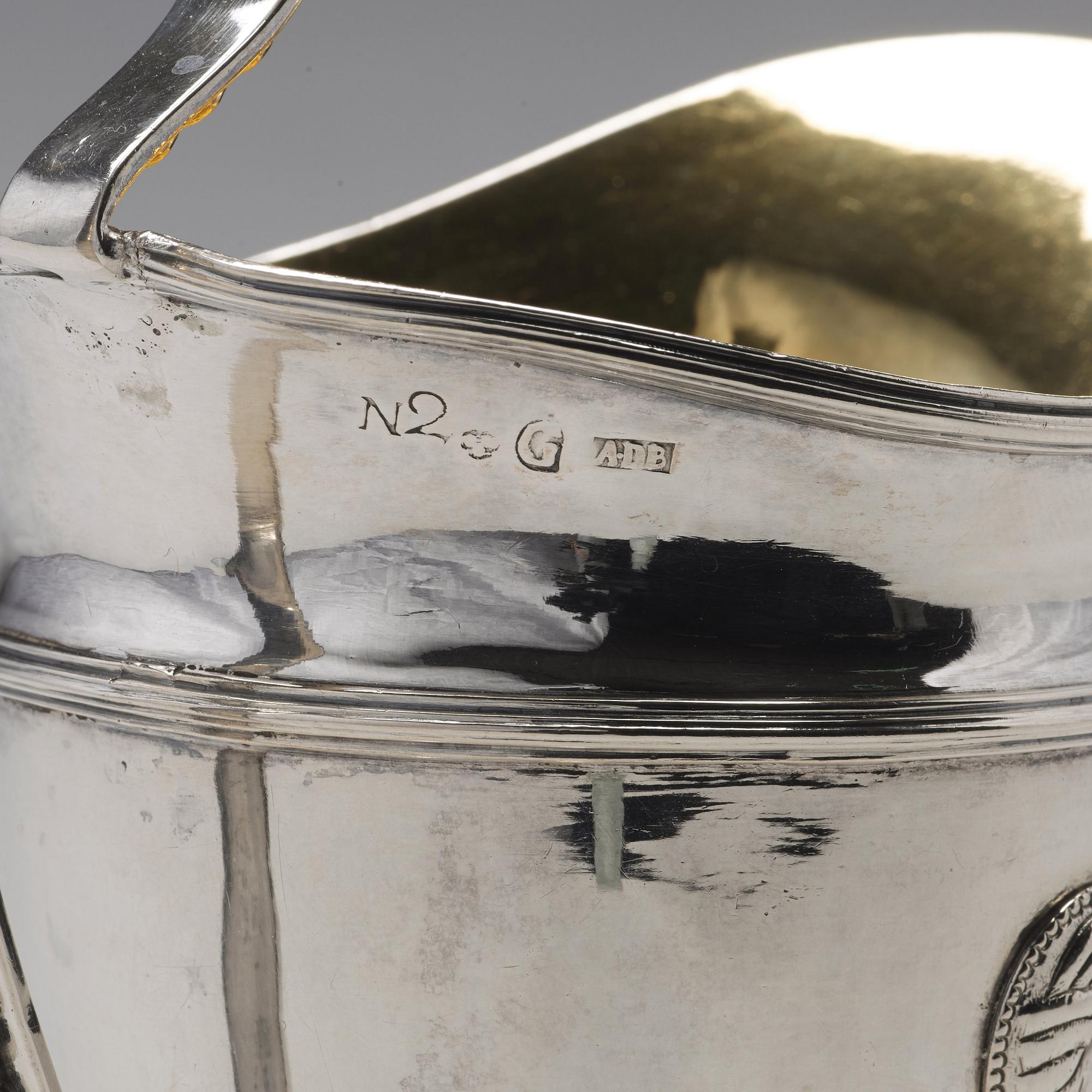 Anders Dunderberg, gräddkanna, silver, Gävle 1795. Gustaviansk.