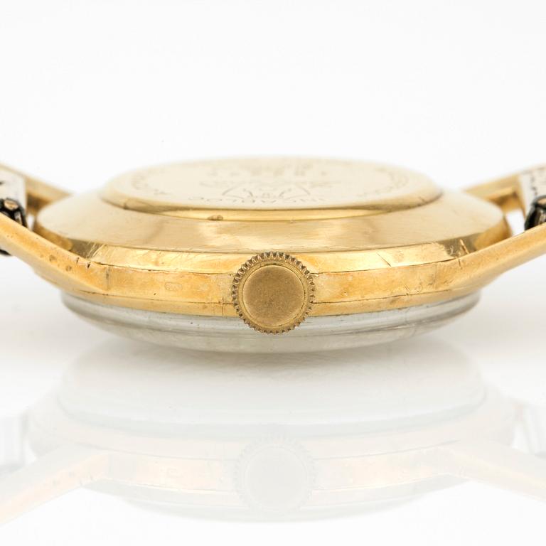 ARMBANDSUR, herr, Delbana, guld 18K, stålarmband, Schweiz, 1900-talets andra hälft.