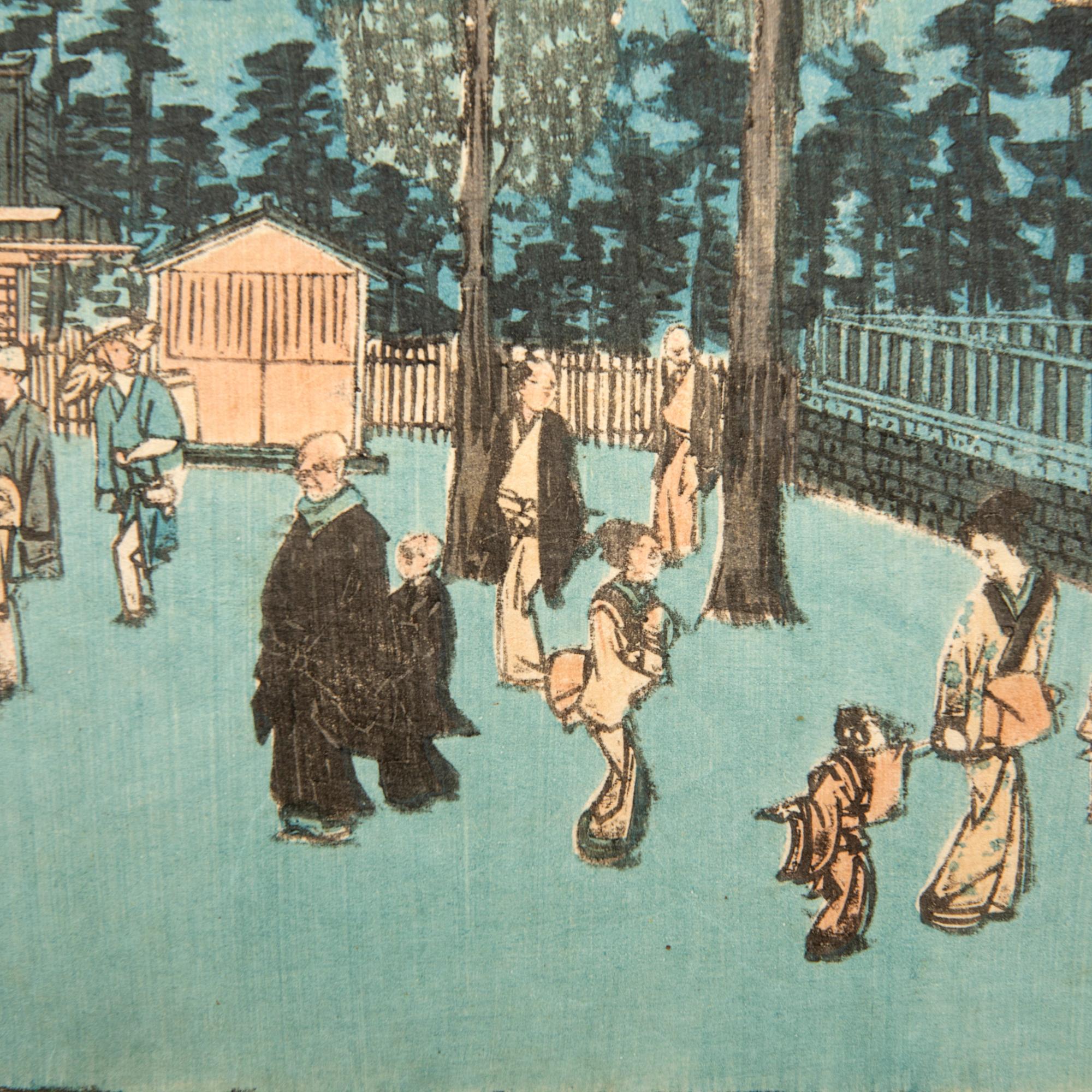Ando Utagawa Hiroshige, "Inside the Shiba Shinmei Shrine".