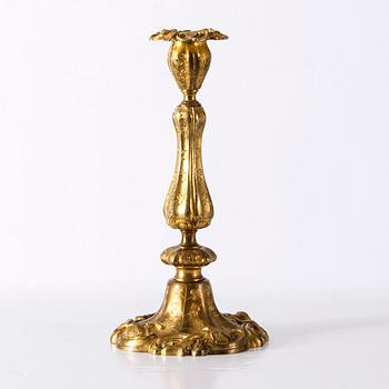 LJUSSTAKE, förgylld brons, 1800-talets senare hälft.