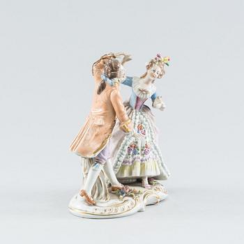 A Rococo style porcelain figure group. First half of the 20th Century.