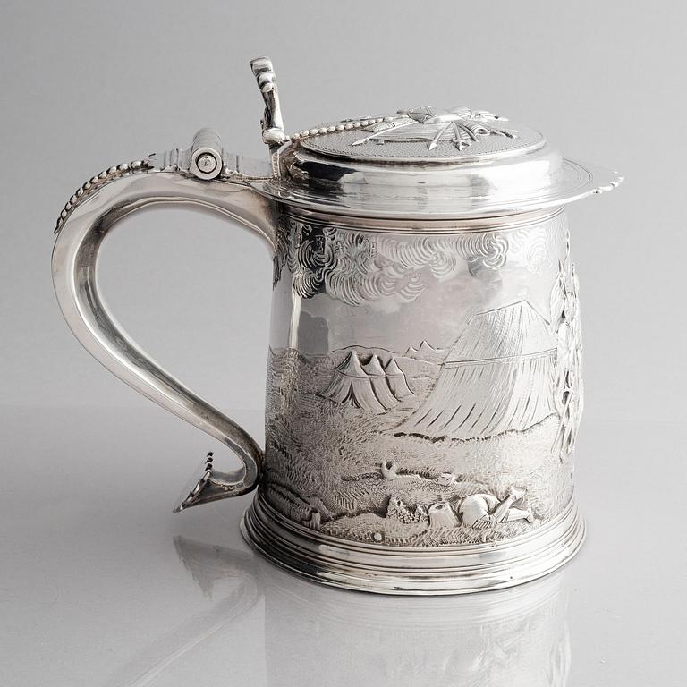 John Jackson, dryckeskanna, silver, London 1698-1699.