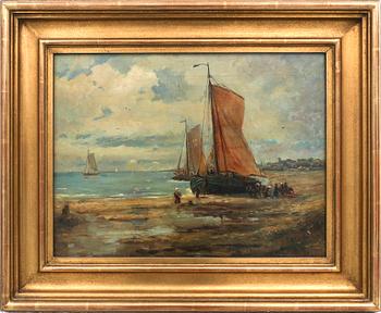 Edwin Hayes, Fishing Boat by the Shore.