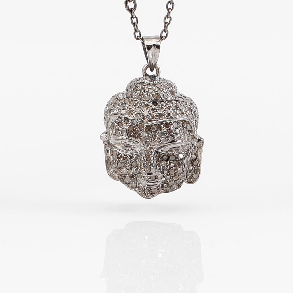 HÄNGE MED KEDJA, silver, vita topaser och diamanter.