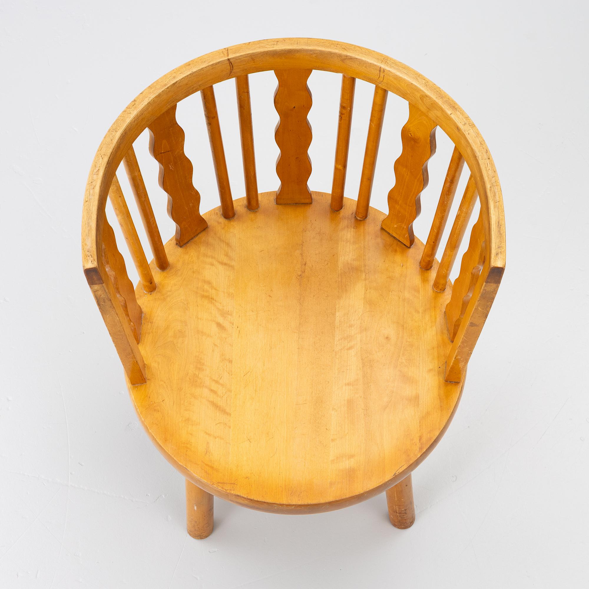Armchair, sports cottage furniture, Steneby Hemslöjdsförening, mid-20th century.