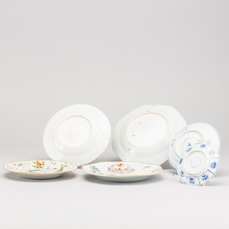 SIX PLATES QING DYNASTY, 18TH CENTURY.