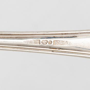 Guldsmedsaktiebolaget (GAB), A Swedish silver cutlery set, 'Gammal fransk' pattern, including with year mark Eskilstuna 1983 (89 pieces).