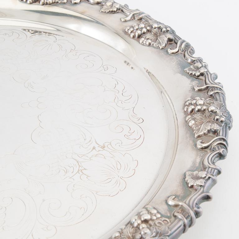 Trays 3 pcs of nickel silver, first half of the 20th century.